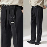 Detachable Belt Draping Wide-leg Suit Chinos Trouser For Men - EX-STOCK CANADA