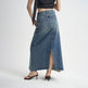Washed Denim Front Split High-grade Jeans Skirt - EX-STOCK Canada