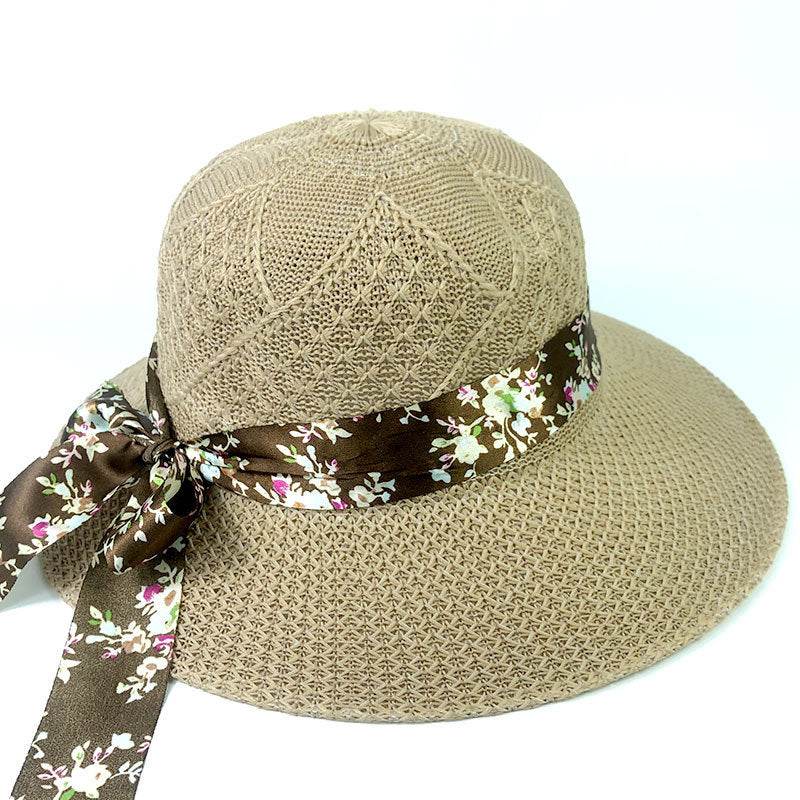 Summer Women's Wide Brim Bowknot All-Match woven Sun Hat - EX-STOCK Canada