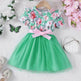 Girls Puff Sleeve Flower Printed Mesh Dress Baby girl dress gown - EX-STOCK Canada