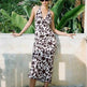 French Vest Printed Midi Floral Summer New Elegant Backless V-neck Halter Dress - EX-STOCK Canada