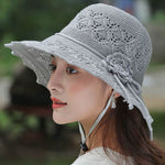 New Summer Outdoor Sunshade UV Protection Wide Brim Crotchet Sun Hat with neck flap for women - EX-STOCK Canada