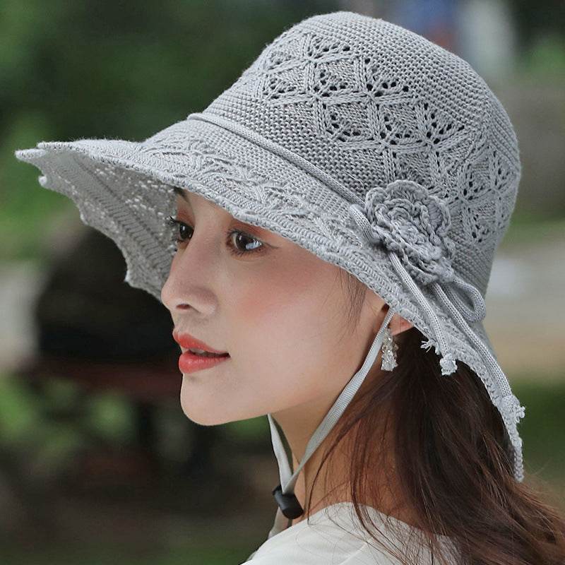 New Summer Outdoor Sunshade UV Protection Wide Brim Crotchet Sun Hat with neck flap for women - EX-STOCK Canada
