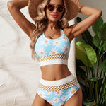 Plus Size Split Swimsuit Printed Zipper Bikini Swimsuit - EX-STOCK Canada