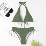 Sexy Bikini Swimsuit Strap Solid Color - EX-STOCK Canada