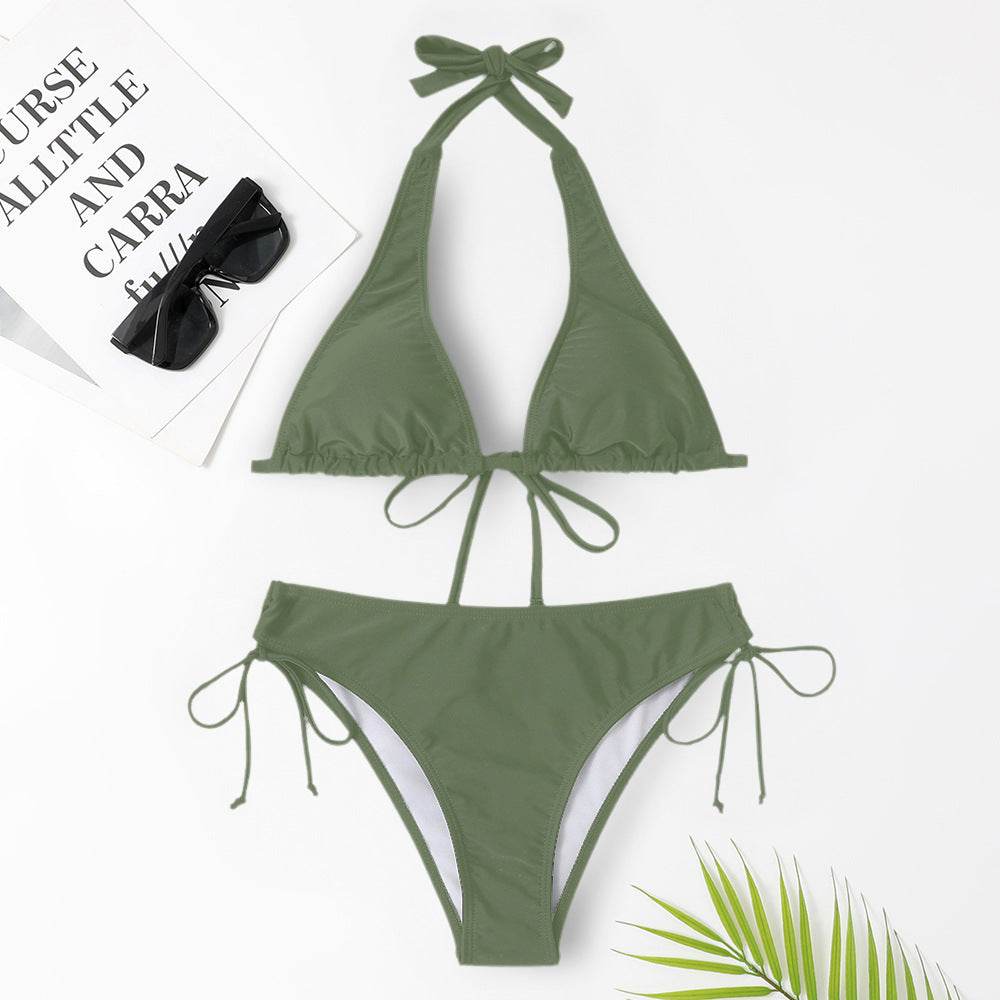 Sexy Bikini Swimsuit Strap Solid Color - EX-STOCK Canada