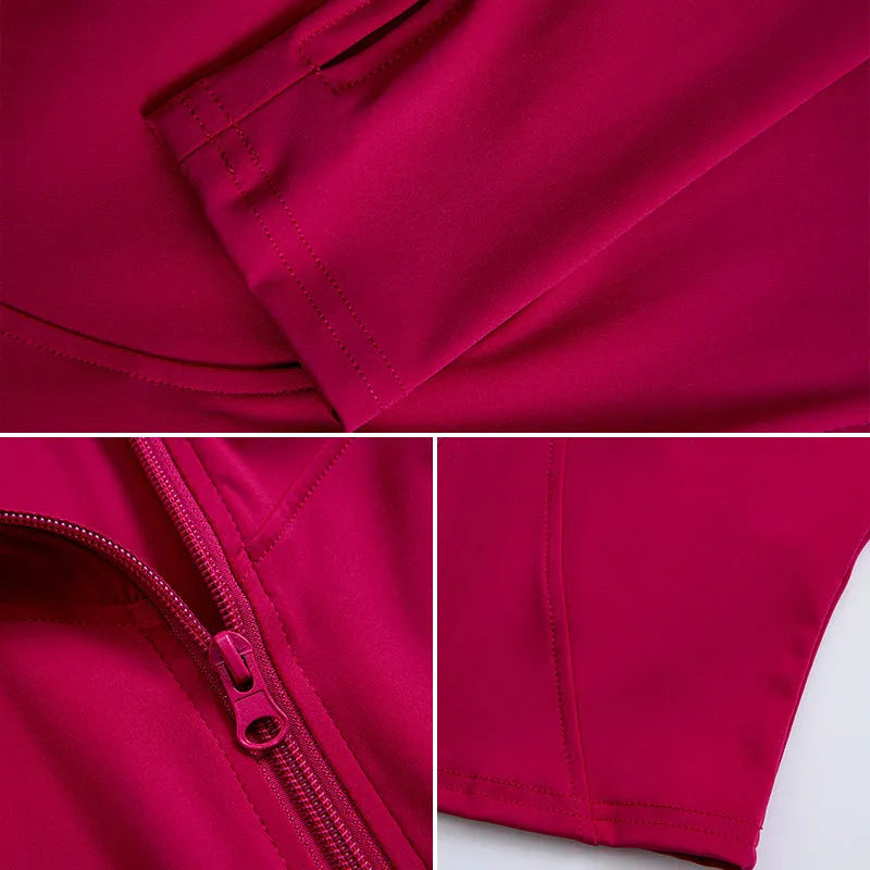 Autumn And Winter Stand Collar Long Sleeve Zipper Cardigan Slimming Sports Workout Clothes Top - EX-STOCK CANADA