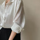 White Texture Long sleeve button Satin Shirt For Work business office - EX-STOCK Canada