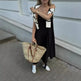 Elegant Women’s Summer Maxi Dress Casual Spaghetti Straps Solid V-Neck Cami Backless Dresses - EX-STOCK CANADA