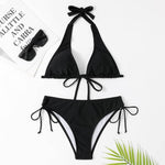 Sexy Bikini Swimsuit Strap Solid Color - EX-STOCK Canada