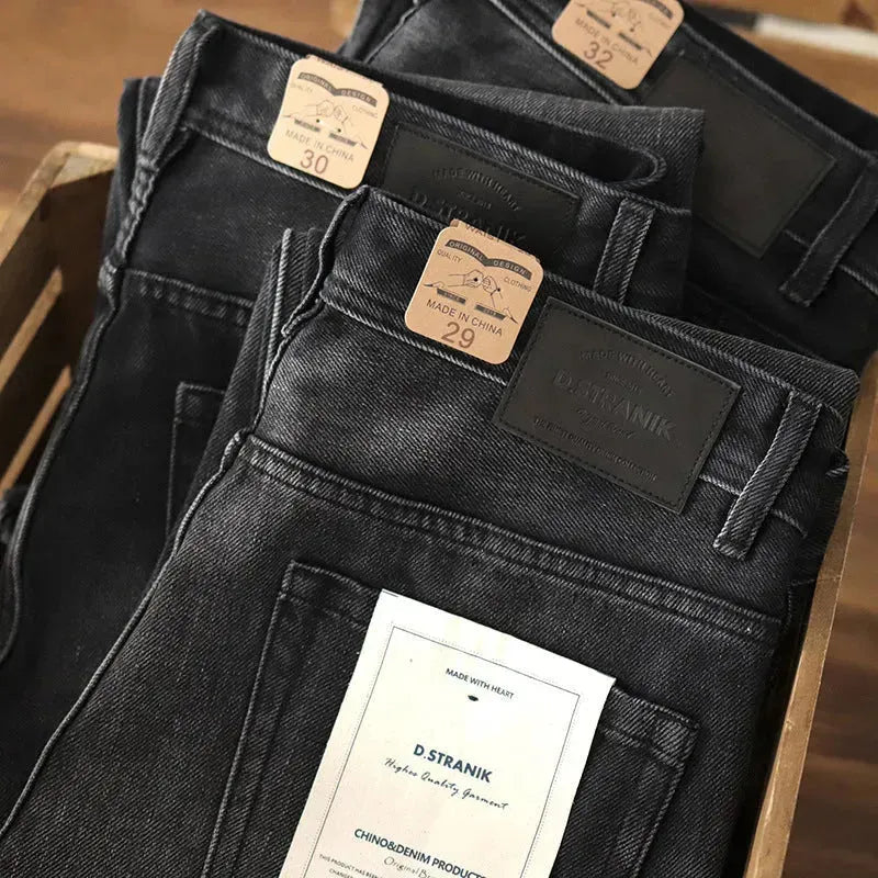 Denim Cotton Men's Heavy Black Washed Denim Jeans Pant trouser - EX-STOCK CANADA