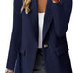Fashion Casual Women Blazer Long-sleeved Solid Color Casual Cardigan Small Suit Jacket For Women Elegant Office Lady Outerwear - EX-STOCK Canada