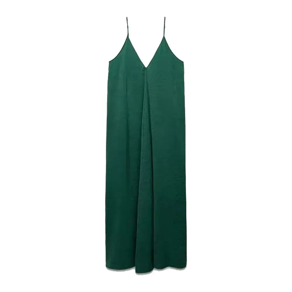 Elegant Women’s Summer Maxi Dress Casual Spaghetti Straps Solid V-Neck Cami Backless Dresses - EX-STOCK CANADA
