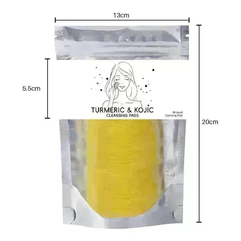 Turmeric and Kojic Exfoliating Cleansing Pads Compressed Facial Sponges Skin Exfoliator For Face Clogged Pores Excess Oil Cleansing - EX-STOCK CANADA