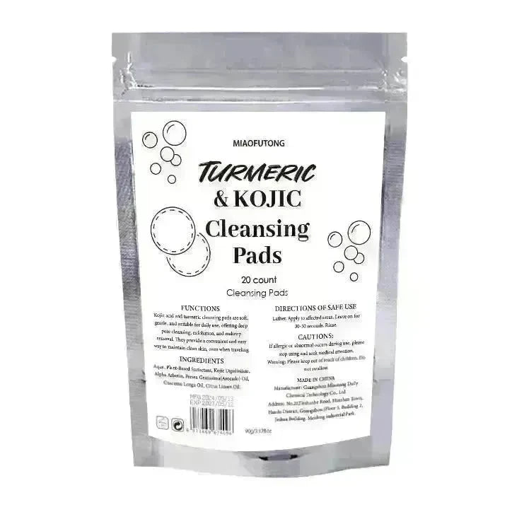 Turmeric and Kojic Exfoliating Cleansing Pads Compressed Facial Sponges Skin Exfoliator For Face Clogged Pores Excess Oil Cleansing - EX-STOCK CANADA