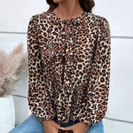 Casual Loose Lantern sleeve Buckle blouse Top For Women - EX-STOCK CANADA
