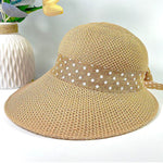 Summer Women's Wide Brim Bowknot All-Match woven Sun Hat - EX-STOCK Canada