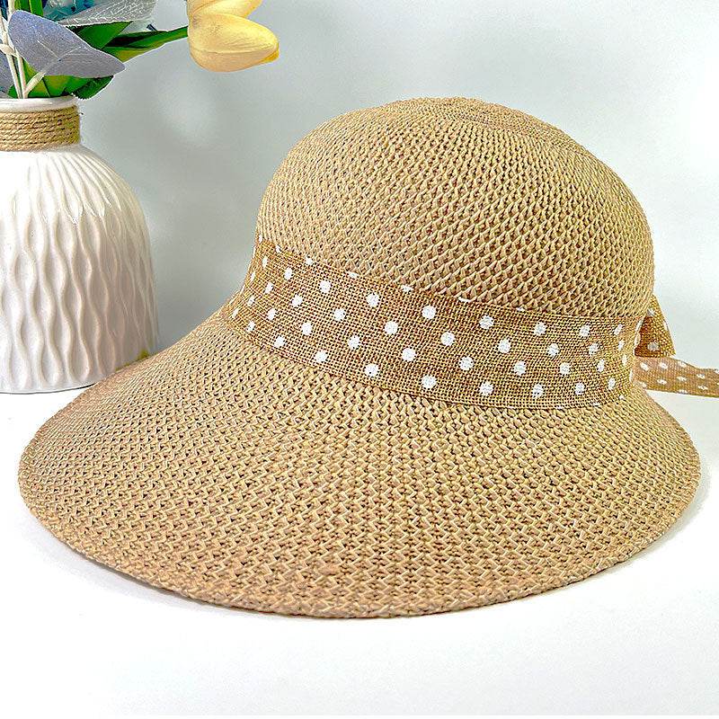 Summer Women's Wide Brim Bowknot All-Match woven Sun Hat - EX-STOCK Canada