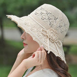 New Summer Outdoor Sunshade UV Protection Wide Brim Crotchet Sun Hat with neck flap for women - EX-STOCK Canada