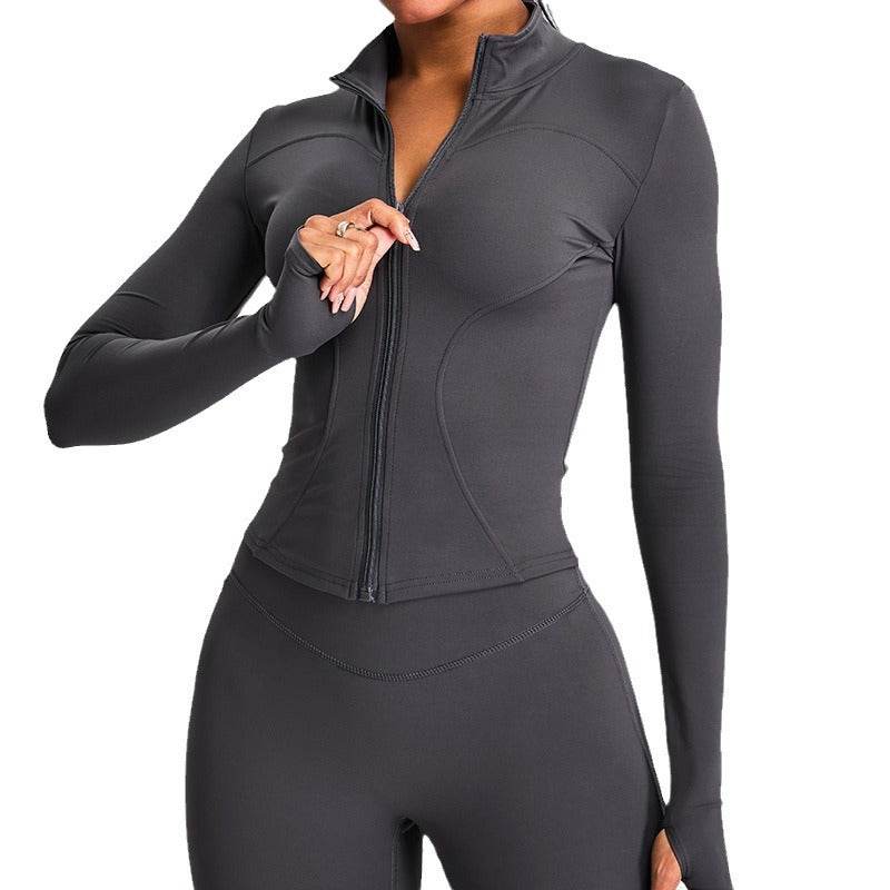 Autumn Winter Long Sleeve Zipper Slim fit Workout Top for women - EX-STOCK Canada