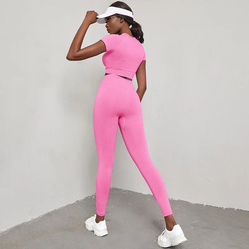 Quick-drying Workout Clothes High Waist Hip Lift Yoga Pants Suit - EX-STOCK CANADA