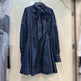 Women's Lace-up Bow Stand-up Collar Puff Sleeve Denim Dress - EX-STOCK Canada