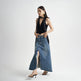 Washed Denim Front Split High-grade Jeans Skirt - EX-STOCK Canada