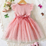 Fashionable Little Girl Starry Princess Dress Tulle Birthday dress Party dress for kids - EX-STOCK Canada