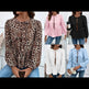 Casual Loose Lantern sleeve Buckle blouse Top For Women - EX-STOCK CANADA