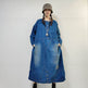 Loose-fitting Casual Round-neck Long-sleeved Oversized Long Denim Dress - EX-STOCK Canada