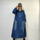 Loose-fitting Casual Round-neck Long-sleeved Oversized Long Denim Dress - EX-STOCK Canada