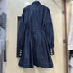 Women's Lace-up Bow Stand-up Collar Puff Sleeve Denim Dress - EX-STOCK Canada
