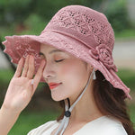 New Summer Outdoor Sunshade UV Protection Wide Brim Crotchet Sun Hat with neck flap for women - EX-STOCK Canada
