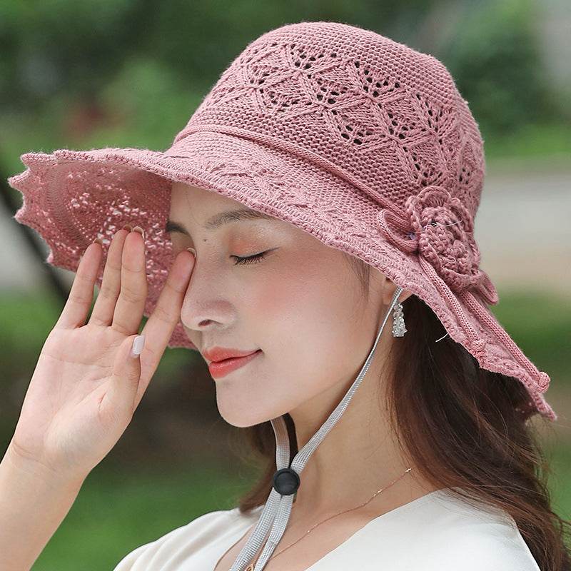 New Summer Outdoor Sunshade UV Protection Wide Brim Crotchet Sun Hat with neck flap for women - EX-STOCK Canada