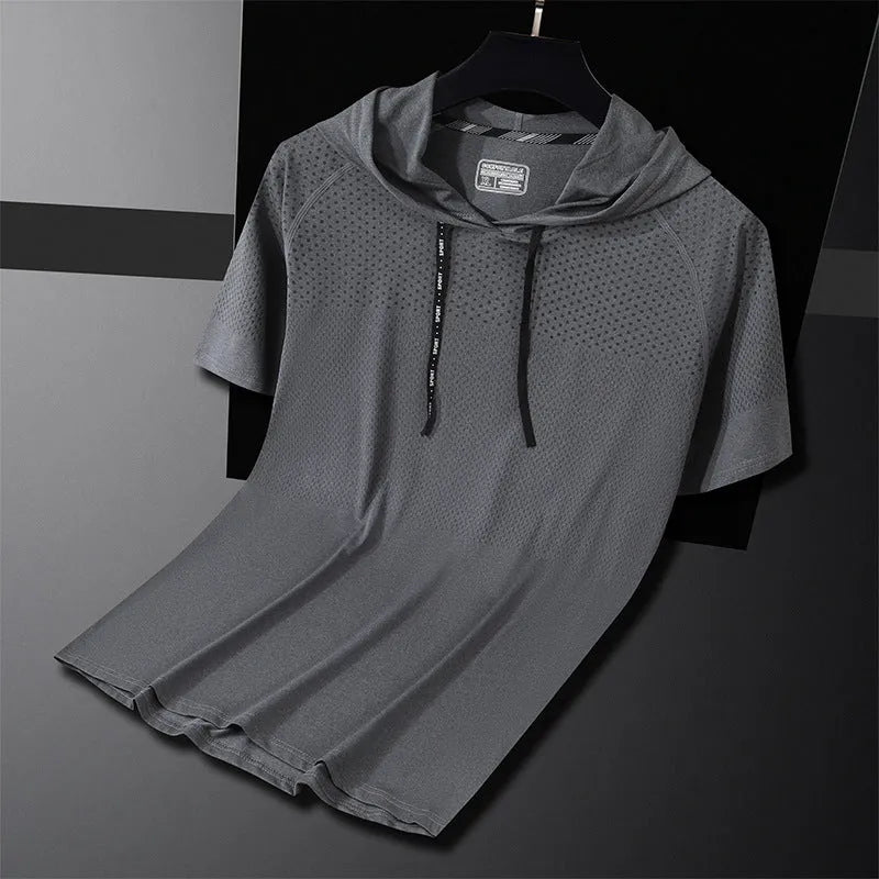 Quick-drying Hooded T-shirt Exercise Workout Clothes High Elasticity - EX-STOCK CANADA