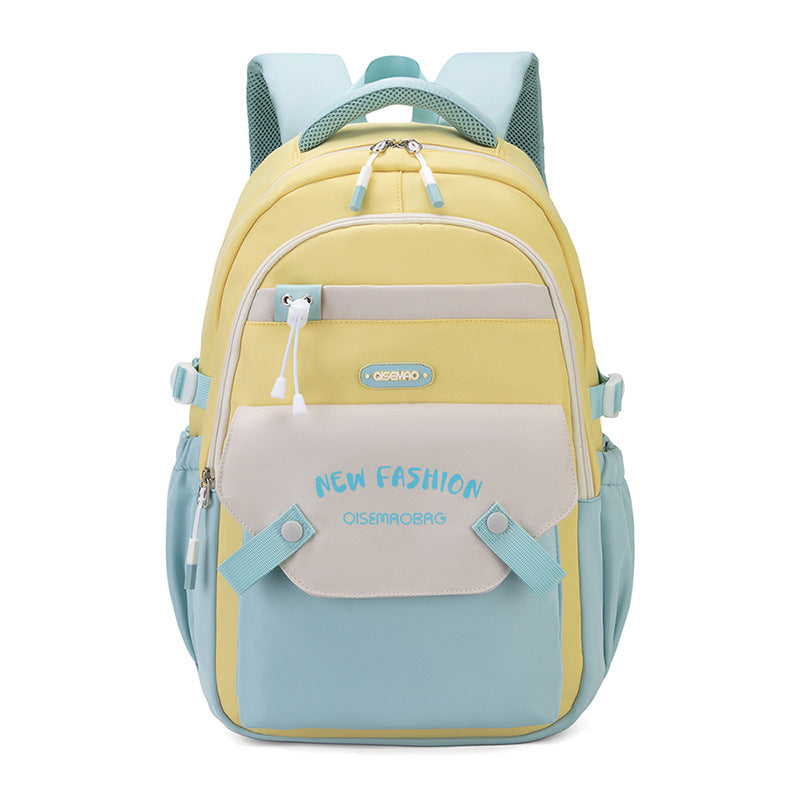 New Student Schoolbag Colorful Contrast Color Schoolbag EX-STOCK