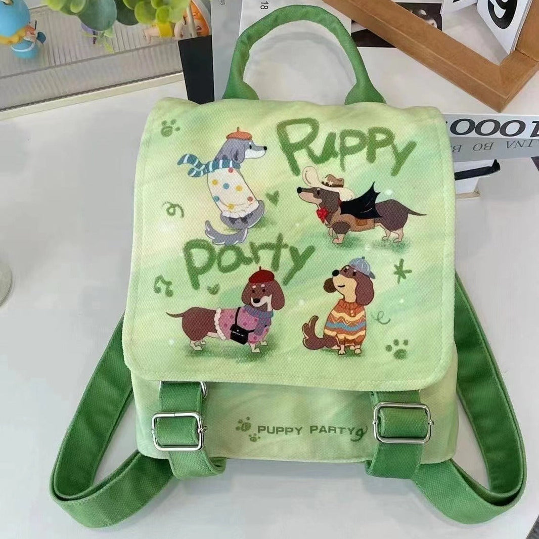 Puppy Party Backpack Student Cute Casual EX-STOCK