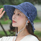 New Summer Outdoor Sunshade UV Protection Wide Brim Crotchet Sun Hat with neck flap for women - EX-STOCK Canada