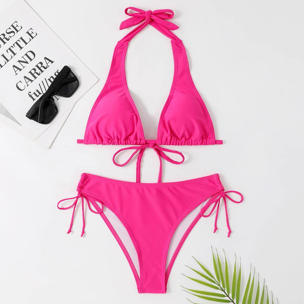 Sexy Bikini Swimsuit Strap Solid Color - EX-STOCK Canada