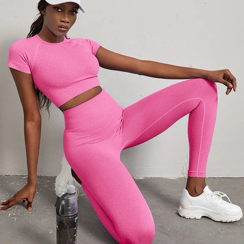 Quick-drying Workout Clothes High Waist Hip Lift Yoga Pants Suit - EX-STOCK CANADA