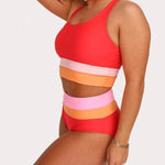 Plus Size Split Swimsuit Printed Zipper Bikini Swimsuit - EX-STOCK Canada