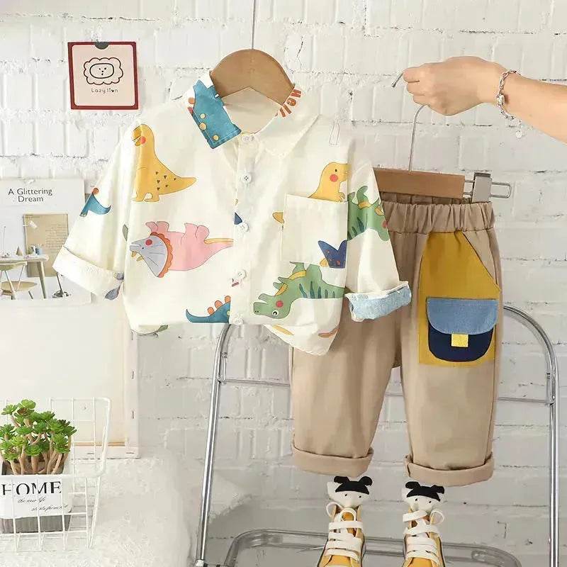 Printing Long sleeve Shirt For Boys Pants Breathable Two-piece Set for boys. - EX-STOCK Canada