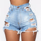 High Elastic Ripped Jeans Denim Shorts For Women - EX-STOCK Canada