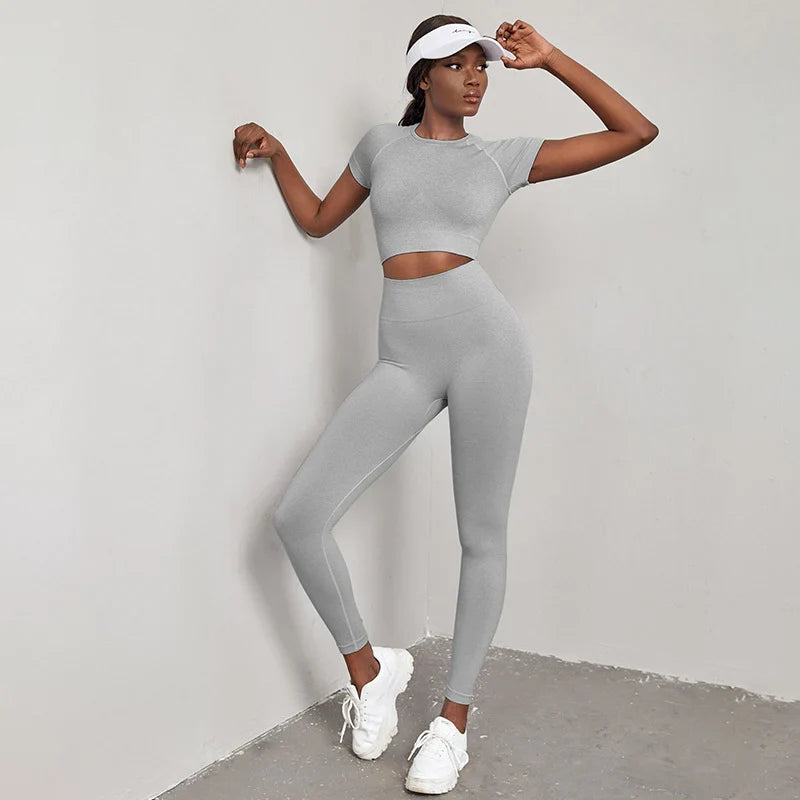 Quick-drying Workout Clothes High Waist Hip Lift Yoga Pants Suit - EX-STOCK CANADA