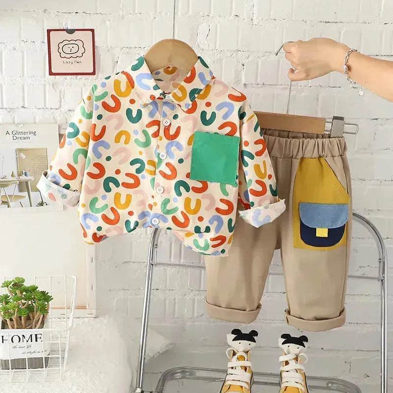 Printing Long sleeve Shirt For Boys Pants Breathable Two-piece Set for boys. - EX-STOCK Canada