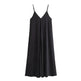 Elegant Women’s Summer Maxi Dress Casual Spaghetti Straps Solid V-Neck Cami Backless Dresses - EX-STOCK CANADA