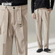 Detachable Belt Draping Wide-leg Suit Chinos Trouser For Men - EX-STOCK CANADA