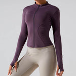 Autumn Winter Long Sleeve Zipper Slim fit Workout Top for women - EX-STOCK Canada
