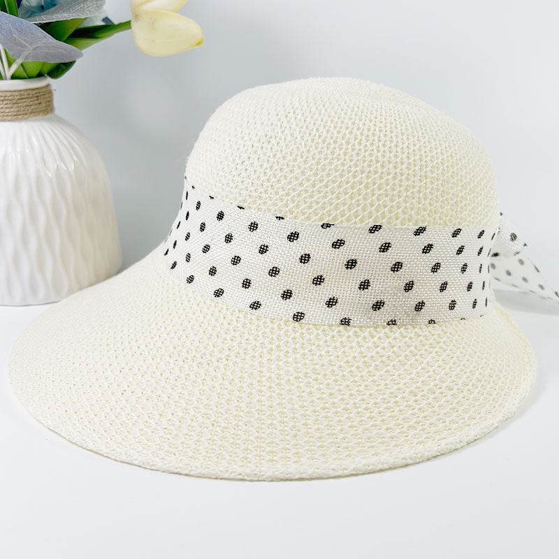 Summer Women's Wide Brim Bowknot All-Match woven Sun Hat - EX-STOCK Canada