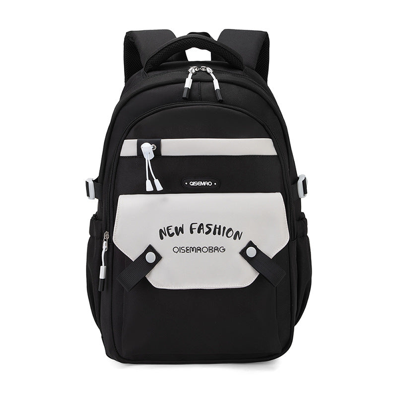 New Student Schoolbag Colorful Contrast Color Schoolbag EX-STOCK